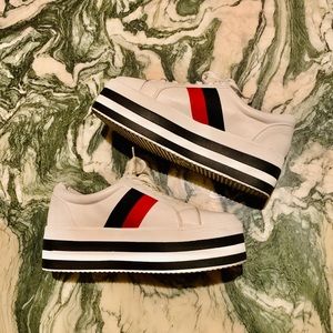 Platform striped sneakers